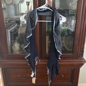 Coldwater Creek Black and White Ruffled Scarf